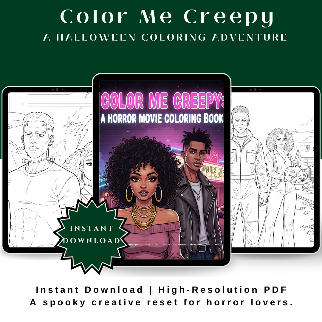 COLOR ME CREEPY — Slasher-Inspired Coloring Book (28 Pages)