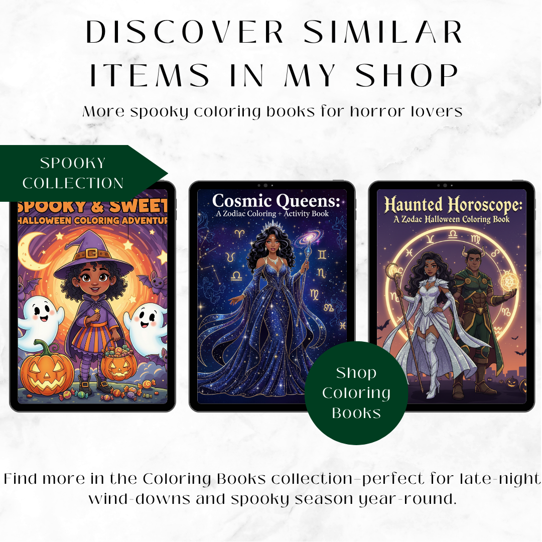 COLOR ME CREEPY — Slasher-Inspired Coloring Book (28 Pages)