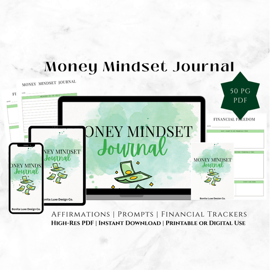 Money Mindset Journal — Affirmations, Prompts & Financial Tracking (50 Pages)